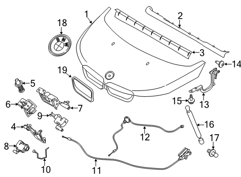2021 BMW i3s Front Grille Left Diagram for 51235A06755
