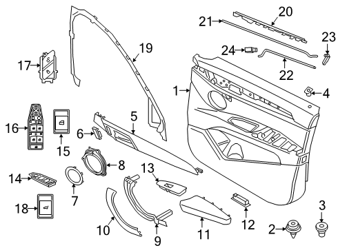 2023 BMW X2 Switch, Central Locking System, Left Diagram for 61319320641