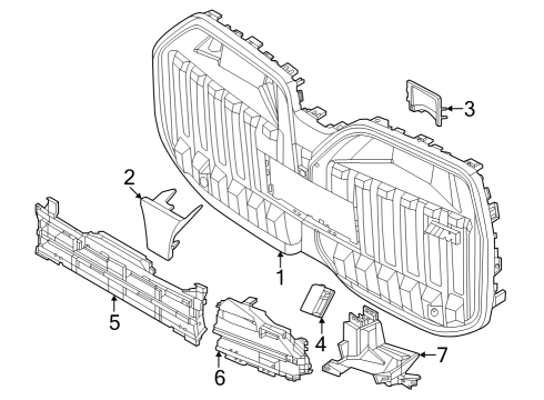 2024 BMW i7 Front Ornamental Grille Diagram for 51135A261E9