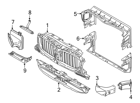 2022 BMW X3 Upper Air Flaps Diagram for 51745A1DA48