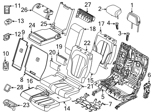 2021 BMW X7 Backrest Center Leather Cover Diagram for 52208494862