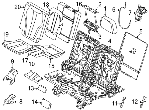 2023 BMW X7 Cover Backrest Left Diagram for 52305A78ED1