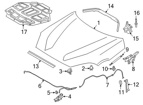 2022 BMW Z4 GASKET HOOD SIDE LEFT Diagram for 51767435533