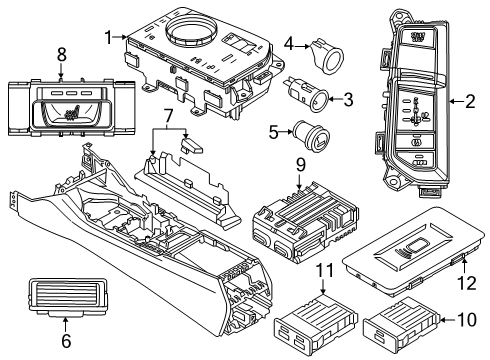 2024 BMW i5 Gear Selector Switch Diagram for 61315A76796