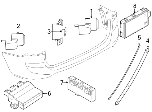 2024 BMW X1 KIT MOUNT PDC/PMA SENSOR REA Diagram for 51125A4FFE1