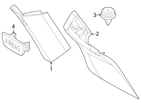 2025 BMW X1 C-PILLAR TRIM PANEL TOP RIGH Diagram for 51439462324