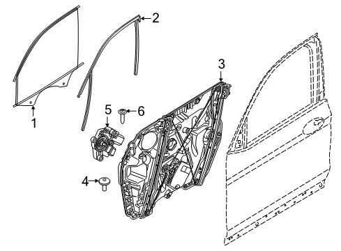 2021 BMW X3 M DRIVE POWER WINDOW FRONT Diagram for 61355A5C894