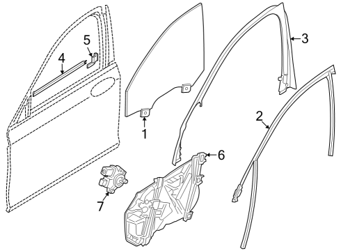 2023 BMW i7 SUPPORT LEFT FRONT DOOR Diagram for 51335A36295