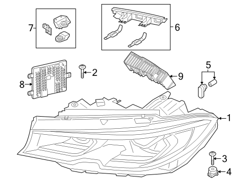 2024 BMW 330e LED HEADLIGHT AHL RIGHT Diagram for 63117886944