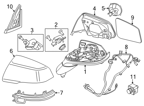 2024 BMW X2 EXTERIOR MIRROR CAP, LEFT, P Diagram for 51165A9B9D7