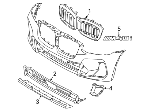 2022 BMW X4 Grill Front Diagram for 51135A1AC59