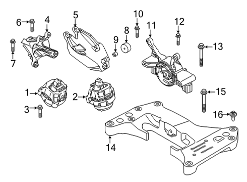 2025 BMW M440i TRANSMISSION MOUNTING BRACKE Diagram for 22329847360