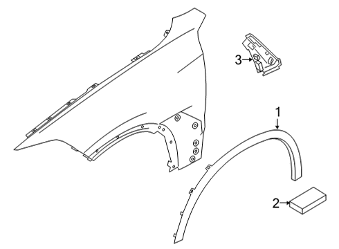 2025 BMW X7 WHEEL ARCH TRIM, PRIMED, RIG Diagram for 51775A554A2