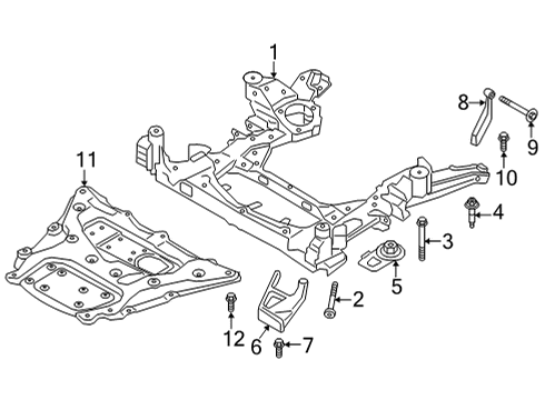 2021 BMW X6 STIFFENING PLATE WITH CROSS Diagram for 31106862071