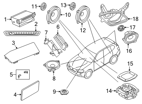 2022 BMW X5 SPEAKER MOUNT, D-PILLAR, LEF Diagram for 65132622519