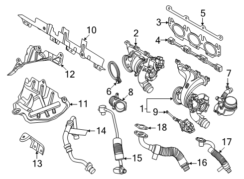 2024 BMW M2 LINE, TURBOCHARGER-COOLANT P Diagram for 11538489612