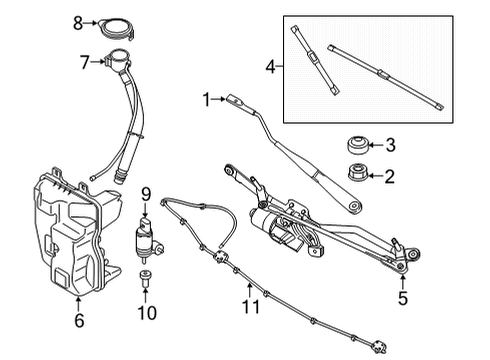 2024 BMW 228i Gran Coupe NOZZLE ARRAY WINDOW WASHING Diagram for 61667453968