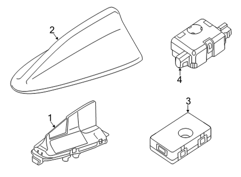 2024 BMW X6 M ROOF-MOUNTED ANTENNA HOUSING Diagram for 65205A33E67