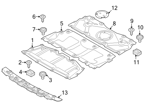 2023 BMW M340i xDrive ADAPTER UNDERHOOD SHIELD Diagram for 51118072547