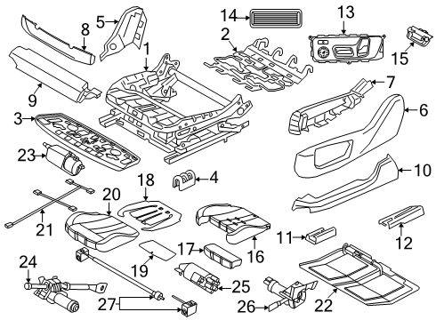 2025 BMW XM Passenger Seat Components Diagram 3