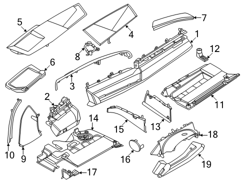 2025 BMW 550e xDrive Cluster & Switches, Instrument Panel & Components Diagram 3