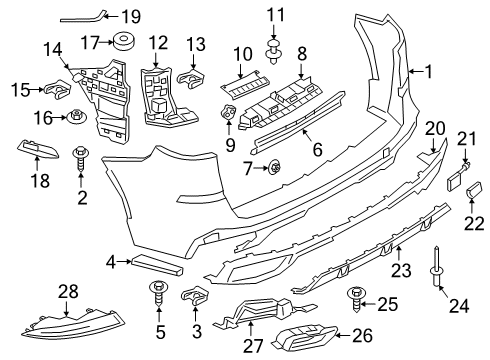 2023 BMW X5 M TRIM, EXHAUST END PIPE, RIGH Diagram for 51125A5C8E4