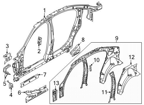2025 BMW 550e xDrive Uniside Diagram 2