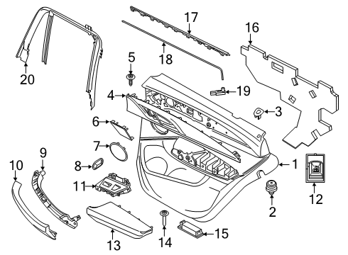 2022 BMW X4 M TRIM DOOR ALUMINUM RHOMBICLE Diagram for 51425B4C931