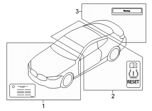 2021 BMW 430i Label "Exhaust Emission" Diagram for 71228847748