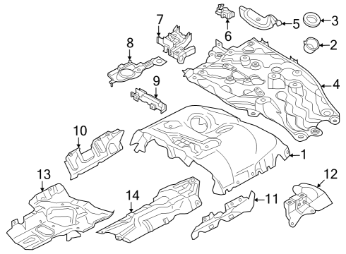 2023 BMW 760i xDrive HEAT SHIELD LEFT Diagram for 11655B36ED9