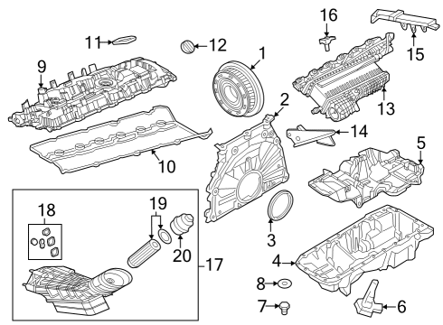 2024 BMW X5 M Cylinder Head Cover Diagram for 11121021195