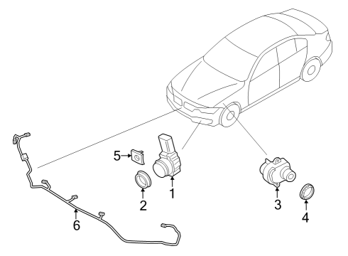 2024 BMW 330e SET, MOUNTS FOR PMA SENSOR Diagram for 51115A69622