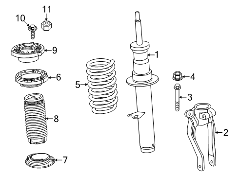 2025 BMW 550e xDrive Struts & Components - Front Diagram 2