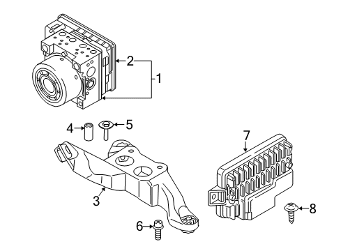 2021 BMW X1 Control Unit DSC Repair Kit Diagram for 34525A374A8