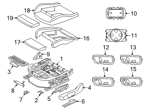 2022 BMW Z4 Cover Thigh Support Leather Diagram for 52107499921
