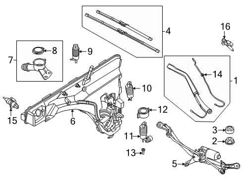 2025 BMW X3 WINDSHIELD CLEANING CONTAINE Diagram for 61665A83E68