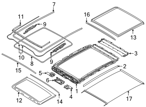 2023 BMW X6 ROLLER SUNBLIND Diagram for 54109465474