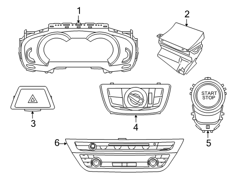 2021 BMW 530e Repair Kit For Radio/Climate Control Diagram for 61315A48092