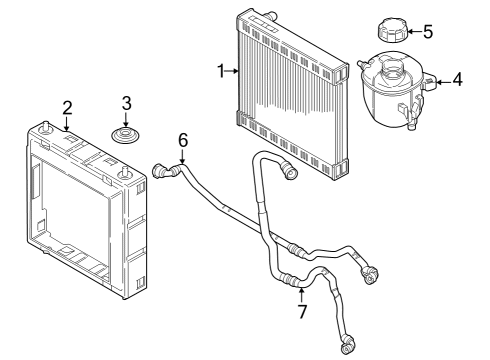 2025 BMW 740i HOLDER EXTERNAL RADIATOR TOP Diagram for 51649463999
