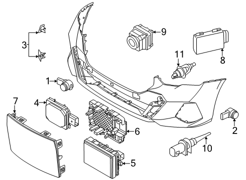 2025 BMW M5 ULTRASONIC SENSOR BROOKLYN G Diagram for 66205A2DA43