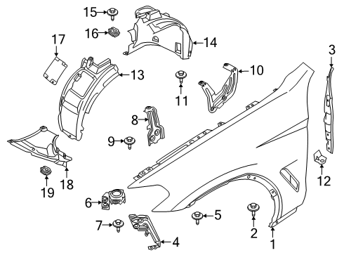 2024 BMW X4 M Bottom Right Cover Diagram for 51719854882