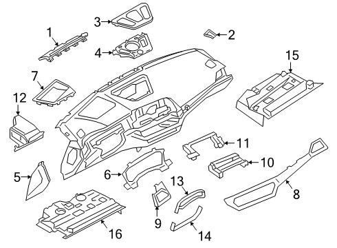 2024 BMW 330e xDrive Trim Panel Foot Controls Diagram for 51456998618