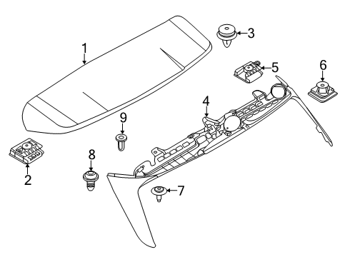 2024 BMW X5 M Primed Rear Spoiler Diagram for 51628083919