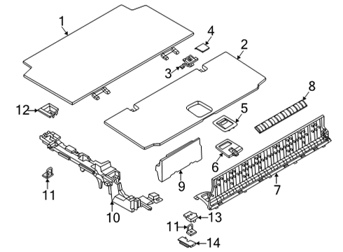 2025 BMW X5 Luggage Compar Floor Carpet Diagram for 51475A0B6C5