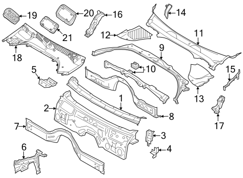 2024 BMW 740i SUPPORTING STRUT, FRONT WALL Diagram for 41118844237