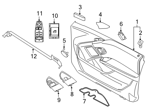 2021 BMW i3s Front Right Door Trim Panel Diagram for 51417495164
