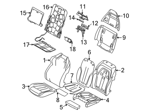 2024 BMW X6 M Cover Comfort Seat Leather Diagram for 52107907984