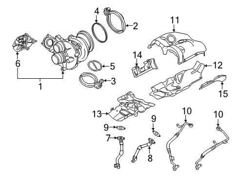 2024 BMW M8 HEAT SHIELD, TURBOCHARGER, U Diagram for 11655B4A549