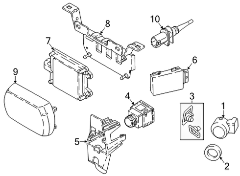 2022 BMW X3 SET OF MOUNTS, FRONT PDC / P Diagram for 51115A45E23