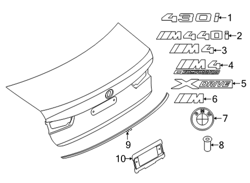 2025 BMW 430i xDrive Label Diagram for 51147907775